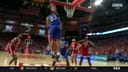 Trey Alexander drives baseline for a one-handed tomahawk slam to extend Creighton's lead over Nebraska