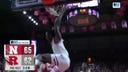 Clifford Omoruyi throws down a powerful two-handed slam to trim Rutgers' deficit against Nebraska