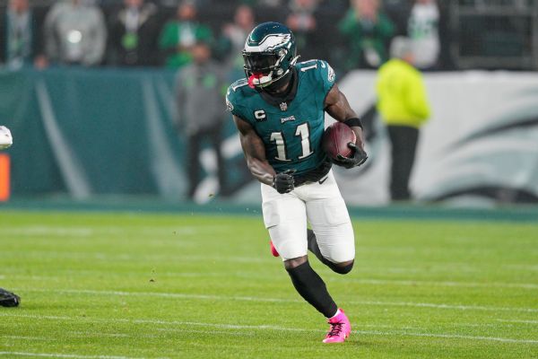 Eagles receiver Brown (knee) ruled out vs. Bucs