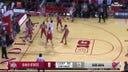 Indiana's Trey Galloway has a breakaway dunk after a turnover to extend the lead over Ohio State