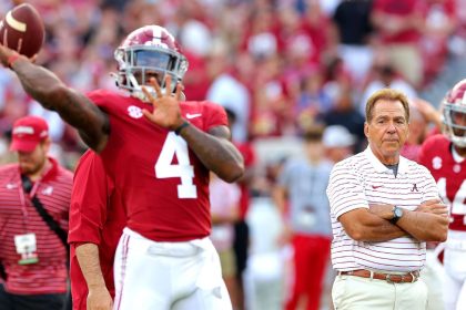 Inside Nick Saban's school of QB development, from practice field trash talk to Sunday morning film sessions