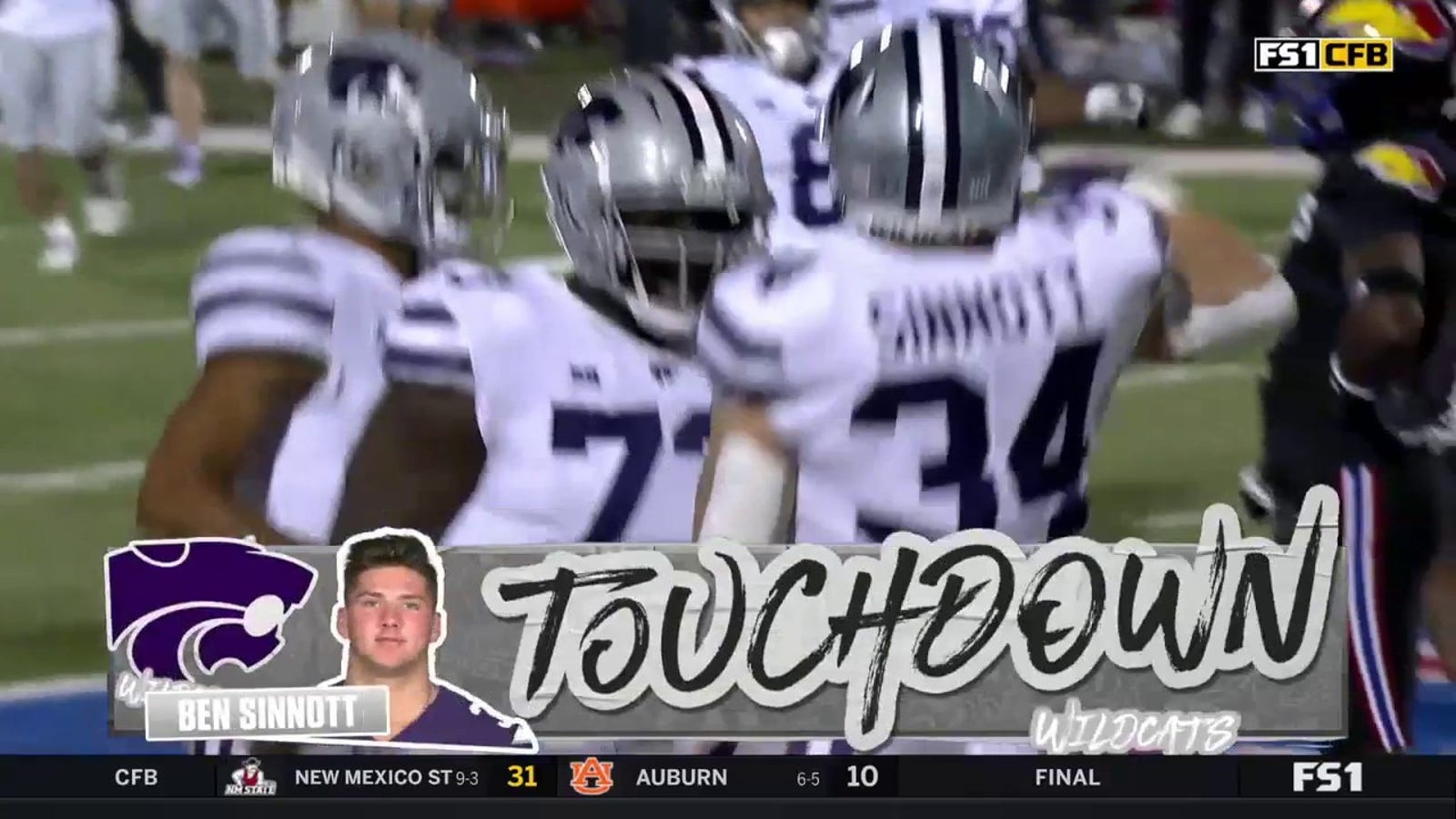 Kansas State's Will Howard connects with Ben Sinnott for an 11-yard touchdown vs. Kansas