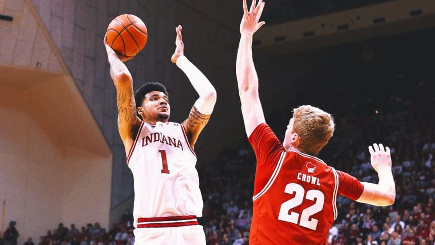 Kel’el Ware helps Indiana outlast Wisconsin 74-70 in game delayed by fire alarm in second half