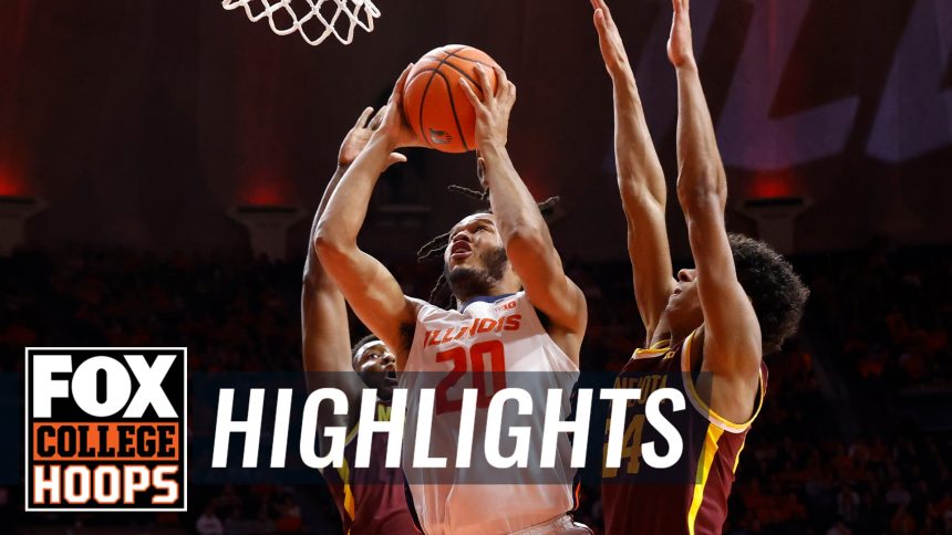 Minnesota Golden Gophers vs. No. 13 Illinois Fighting Illini Highlights | CBB on FOX