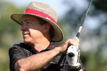 Nick Saban plays in Mr. October Celebrity Golf Classic with 50 Cent, Travis Scott