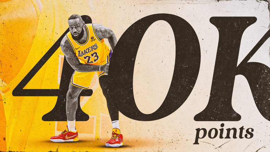 LeBron James makes history with 40,000 points, but Nuggets cut celebration short