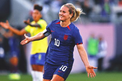 Lindsey Horan scores to lead USWNT over Brazil in Gold Cup final