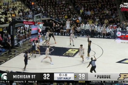 Michigan State's Tyson Walker drills a buzzer-beater heading into halftime vs. Purdue