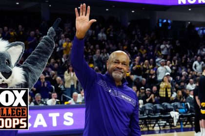 Northwestern's Billy McKinney has his jersey retired for the first time in school history