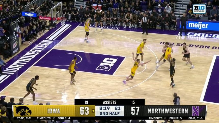 Northwestern's Boo Buie drills fifth 3-pointer to shrink Iowa's lead to three