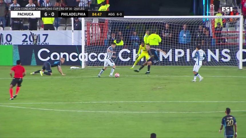 Pachuca's Alán Ernesto and Bautista Gutiérrez connect for an impressive goal to grab 6-0 lead vs. Philadelphia