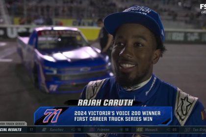 'There's more to come' — Rajah Caruth on winning his first career truck series | NASCAR on FOX