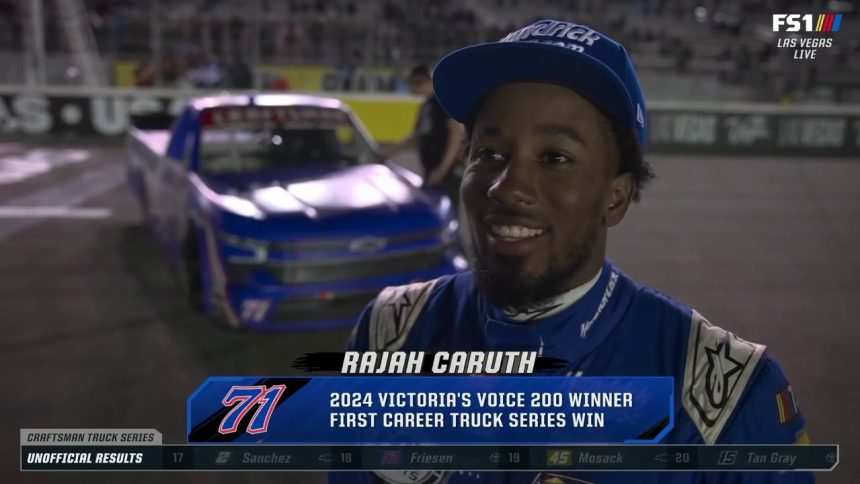 'There's more to come' — Rajah Caruth on winning his first career truck series | NASCAR on FOX