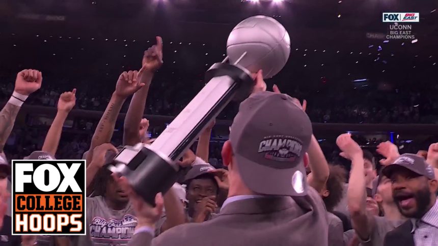 UConn Huskies' trophy ceremony following 2024 Big East Tournament championship win | CBB on FOX