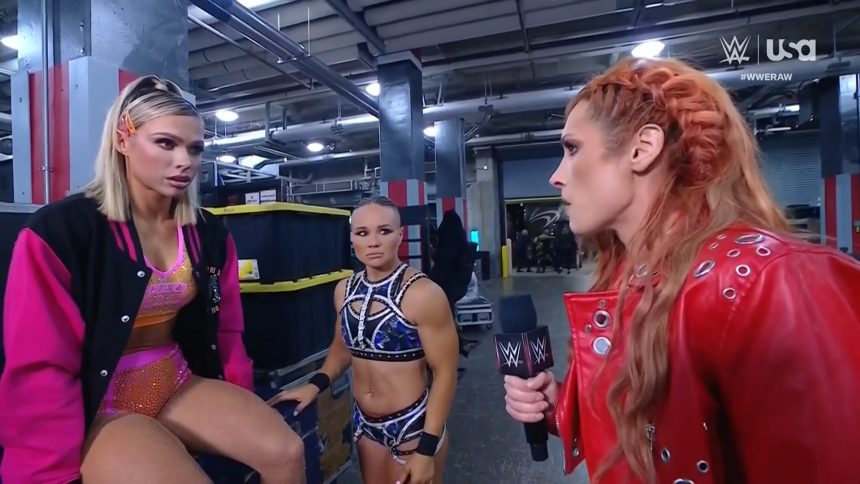 Becky Lynch steals the mic after Liv Morgan, Nia Jax brawl, encourages Maxxine Dupri