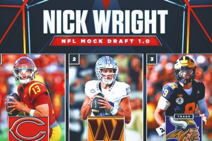 Caleb Williams, J.J. McCarthy, Marvin Harrison Jr. headline Nick’s NFL Mock Draft | First Things First