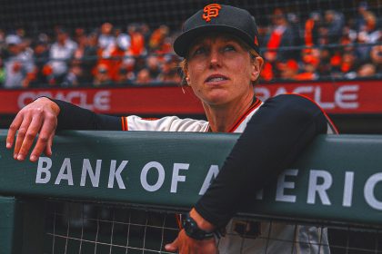 Giants' Alyssa Nakken coaches first regular season game as a mom with baby daughter at the ballpark