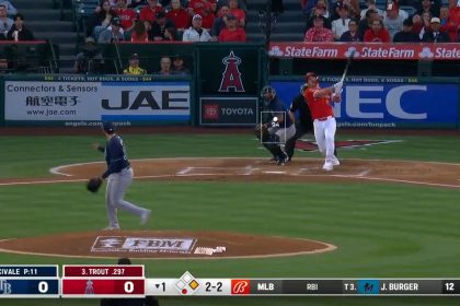 Mike Trout smashes MLB-leading sixth homer of the season as Angels strike first vs. Rays