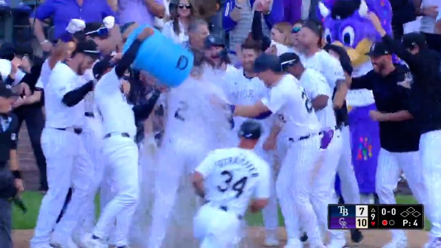 Rockies' Ryan McMahon CRUSHES a walk-off grand slam in 10-7 victory over Rays