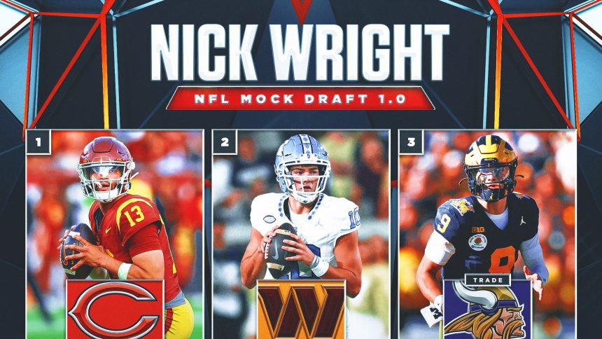 Vikings, Raiders trade up for QBs in Nick Wright's 2024 NFL mock draft