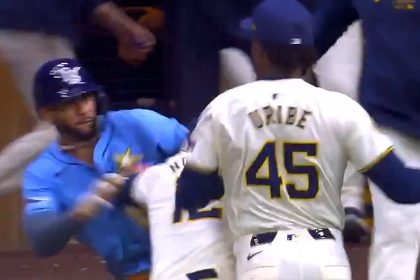 BENCHES CLEAR in Milwaukee, starts with exchange between Abner Uribe and Jose Siri