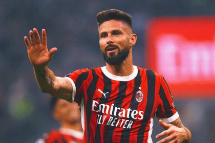 Giroud scores in his last AC Milan match on a night of farewells at San Siro