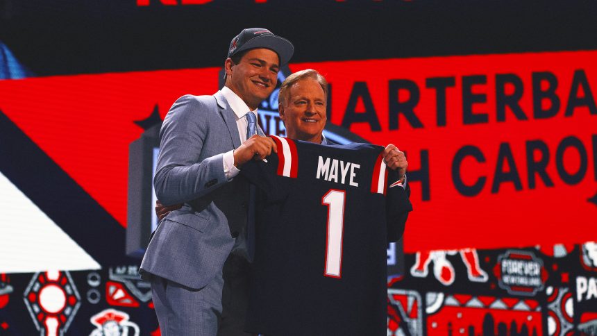 Patriots officially sign 1st-round draft pick, QB Drake Maye, to rookie contract