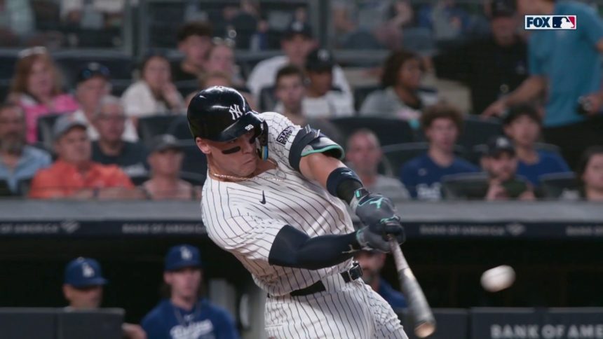 Aaron Judge smacks his 22nd homer of the season as Yankees tie game vs. Dodgers