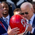 Biden dons helmet, lauds Chiefs for 'back to back'