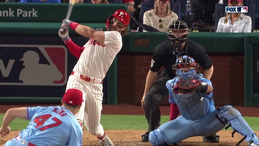 Bryce Harper clobbers a two-run home run to extend Phillies' lead over Cardinals