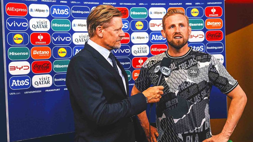 Kasper Schmeichel enjoys 'unusual' family moment after Denmark ties England