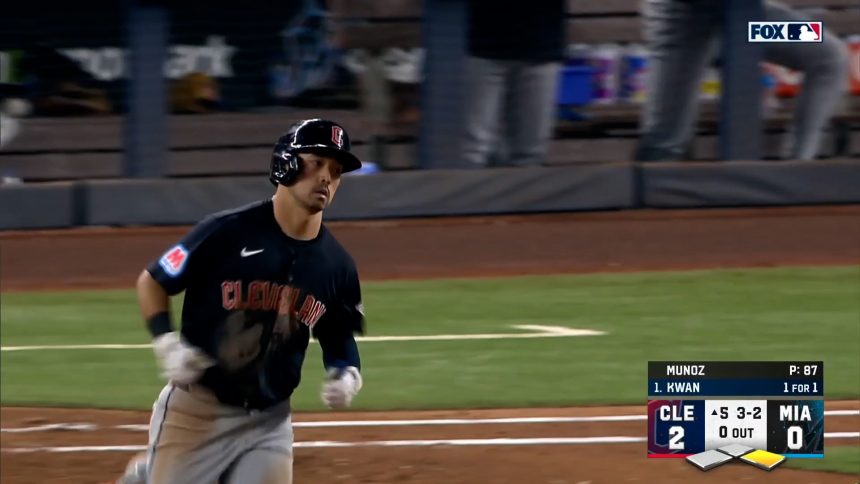 Steven Kwan's two-run homer jump starts six-run rally to give Guardians 8-0 lead over Marlins