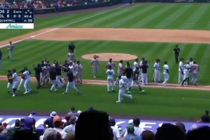 Benches clear between Red Sox and Rockies in Denver after Reese McGuire and Cal Quantrill have a heated exchange