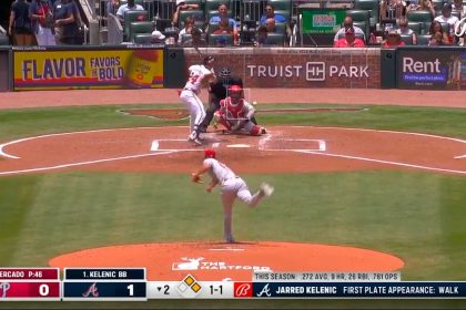 Jarred Kelenic smashes a three-run home run as the Braves extend their lead over the Phillies