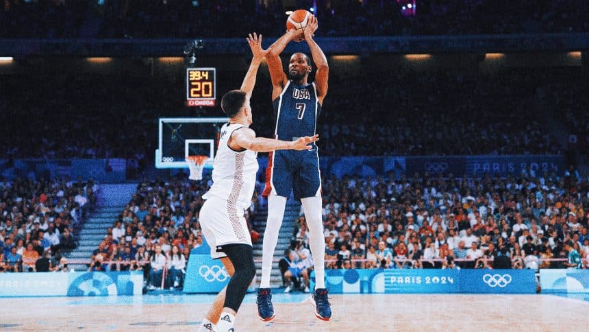 Kevin Durant, LeBron James dominate as USA routs Serbia 110-84 in Paris Olympics opener