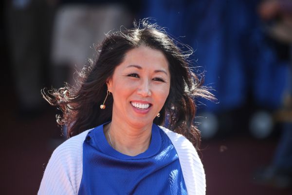 Kim Pegula at Bills practice after cardiac arrest