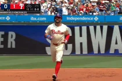 Kyle Schwarber hits lead-off home run, giving Phillies lead over Guardians