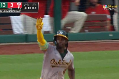 Lawrence Butler crushes his THIRD home run, extends Athletics' lead over Phillies