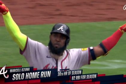 Marcell Ozuna and Matt Olson hit back-to-back home runs, giving Braves 2-0 lead over Mets