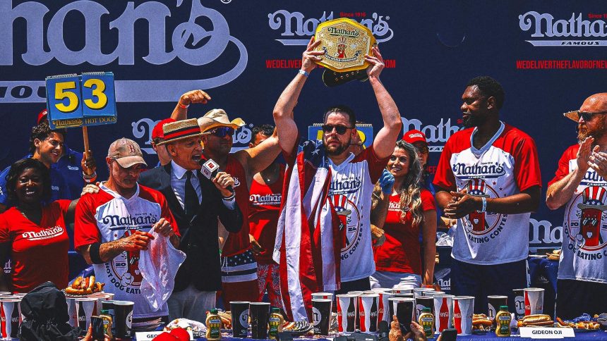 Patrick Bertoletti wins 2024 Nathan's hot dog eating contest