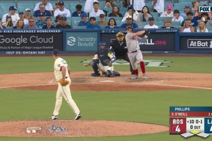 Tyler O'Neill smacks his SECOND homer of the game as Red Sox grab lead over Dodgers