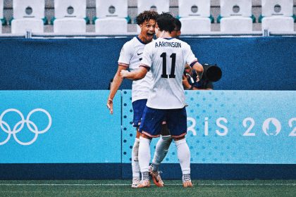 U.S. men's Olympic soccer squad reaches quarterfinals with a 3-0 win over Guinea