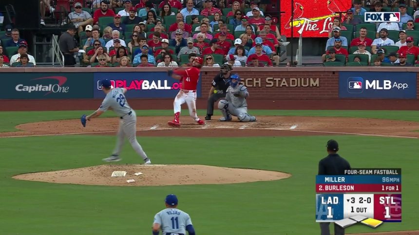 Alec Burleson smacks 21st homer of the season as Cardinals grab 3-1 lead over Dodgers