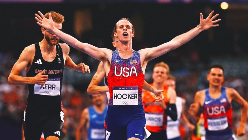 American Cole Hocker stuns to win gold in 1,500-meter in near photo finish