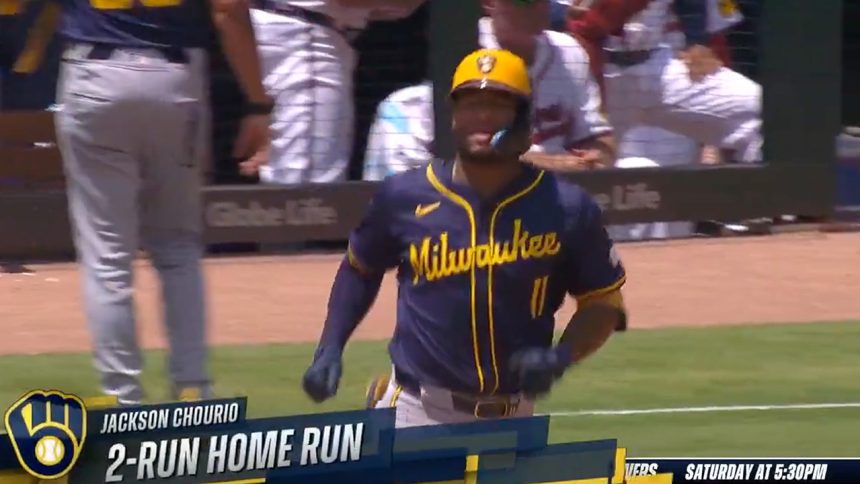 Brewers' Jackson Chourio hits second home run vs. Braves, extends lead