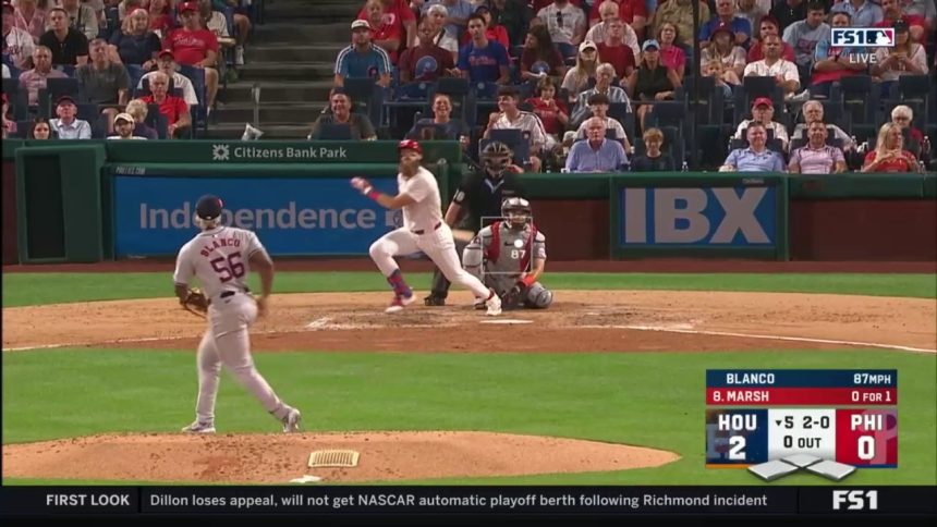 Phillies' Brandon Marsh crushes a solo home run to left, trims Astros' lead to 2-1