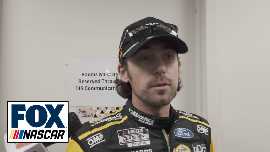 Ryan Blaney said the last lap at Michigan was just tight racing going into Turn 1 | NASCAR on FOX