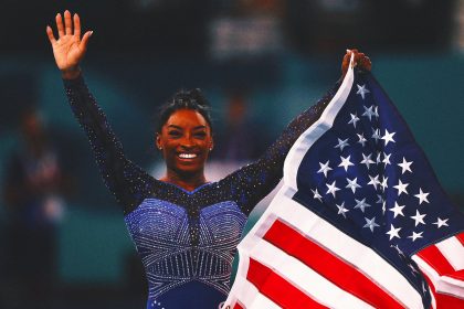 Simone Biles wins women's all-around gold, holds off Brazil's Rebeca Andrade