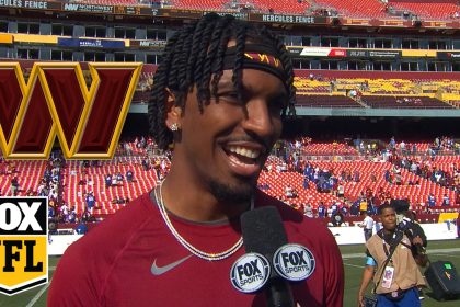 Commanders' Jayden Daniels speaks on winning his first NFL game vs. Giants | NFL on FOX