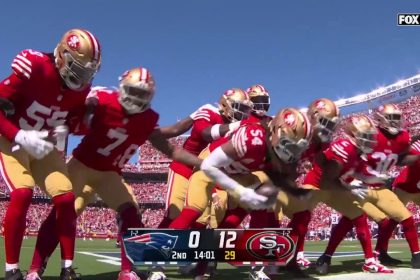 Fred Warner gets a PICK-SIX off Jacoby Brissett to extend 49ers' lead to 13-0 over Patriots